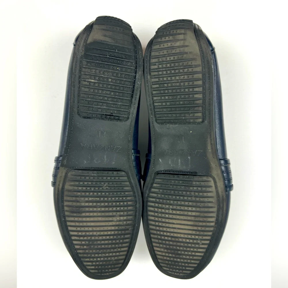 Zanzara Men's Van Eyck Blue Soft Leather Loafers Shoes‎ Size 11